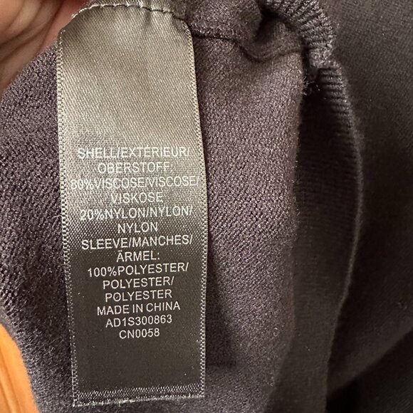 Adrianna Papell Sheer Sleeves Gold Detail Sweater Top - Small, Black - Picture 5 of 6